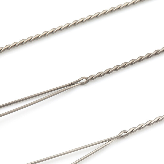 Иголка для бусин крученая из нержавеющей стали 0,7х140 мм Платина 1 шт.