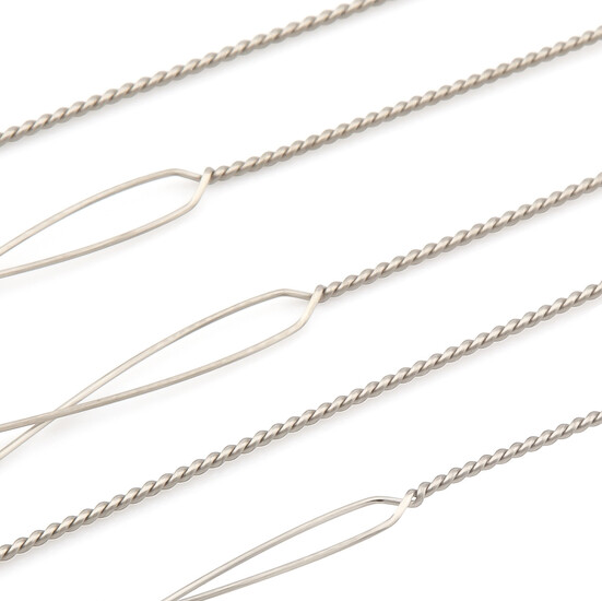 Иголка для бисера/бусин крученая из нержавеющей стали 0,5х130 мм Платина 1 шт.