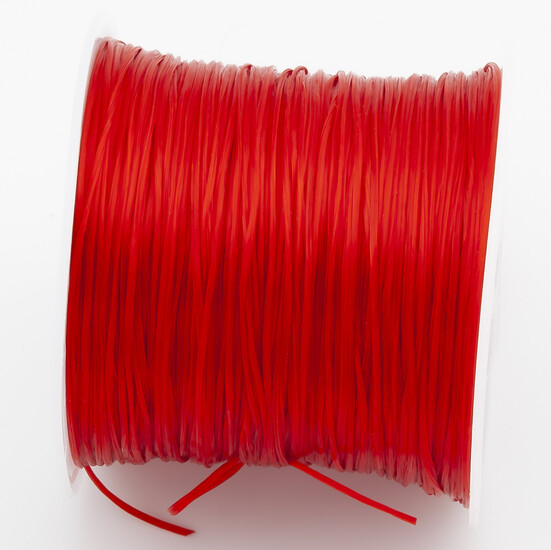 Резинка слоеная для браслетов 1 мм Красный +-60 м