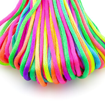 Шнур нейлоновый атласный Шамбала 2,5 мм Радужный +-20 м