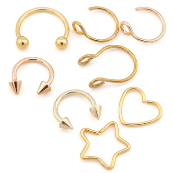 Набор подарочный Пирсинга металлического, всего 8шт., цвет Золотистый