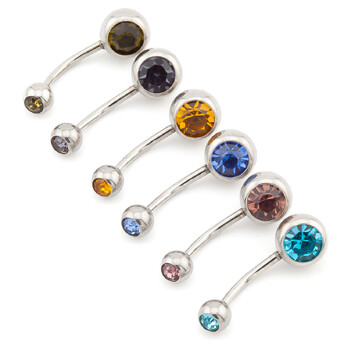 Набор подарочный Пирсинга Банан из нержавеющей стали, всего 6шт., цвет в ассортименте