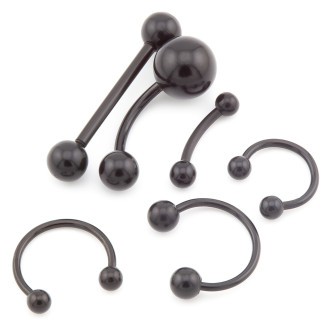 Набор подарочный Пирсинга металлического и акрилового, всего 6шт., цвет Черный