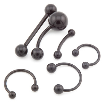 Набор подарочный Пирсинга металлического и акрилового, всего 6шт., цвет Черный