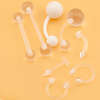 Набор подарочный Пирсинга акрилового, всего 8шт., цвет Прозрачный/Белый