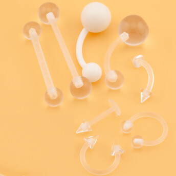 Набор подарочный Пирсинга акрилового, всего 8шт., цвет Прозрачный/Белый