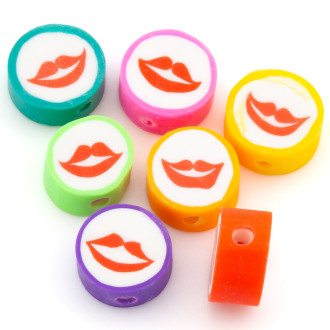 Бусины из полимерной глины Sponges 10х4,5 мм Разные цвета 10 шт.