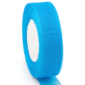 Лента органза 2,5 см Голубой яркий 1 рулон +-45 м