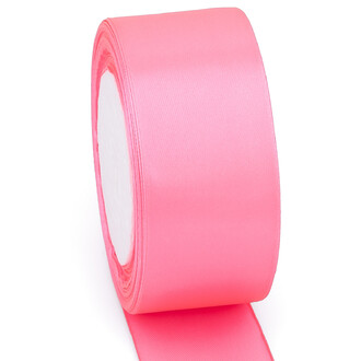 Лента атласная 4 см Розовый яркий 1 рулон +-23 м