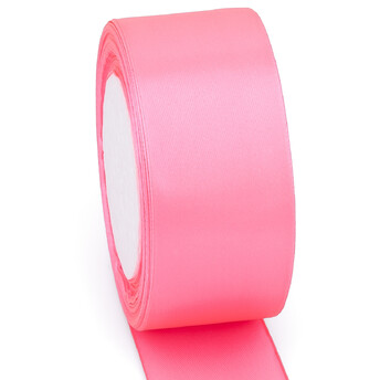 Лента атласная 4 см Розовый яркий 1 рулон +-23 м
