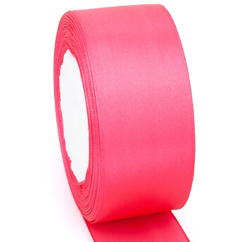 Лента атласная 4 см Розовый 1 рулон +-23 м