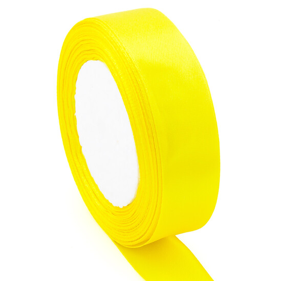 Лента атласная 2,5 см Желтый 1 рулон +-23 м