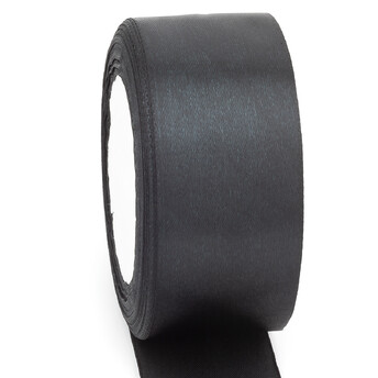 Лента атласная 4 см Черный 1 рулон +-23 м