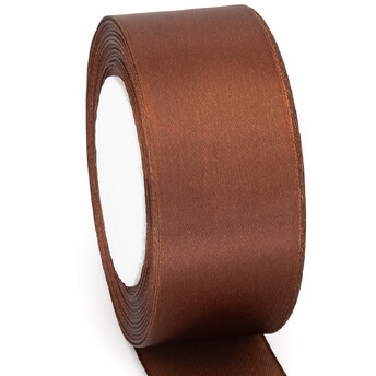 Лента атласная 4 см Коричневый 1 рулон +-23 м