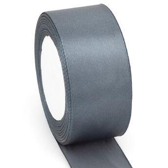 Лента атласная 4 см Серый темный 1 рулон +-23 м