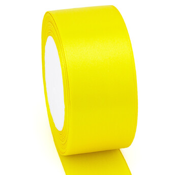 Лента атласная 4 см Желтый 1 рулон +-23 м