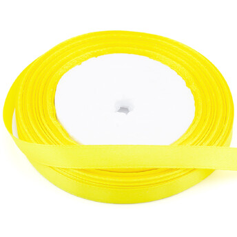 Лента атласная 1 см Желтый 1 рулон +-23 м