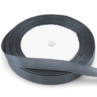Стрічка атласна 1 см Сірий темний 1 рулон +-23 м