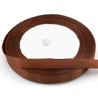 Лента атласная 1 см Коричневый 1 рулон +-23 м