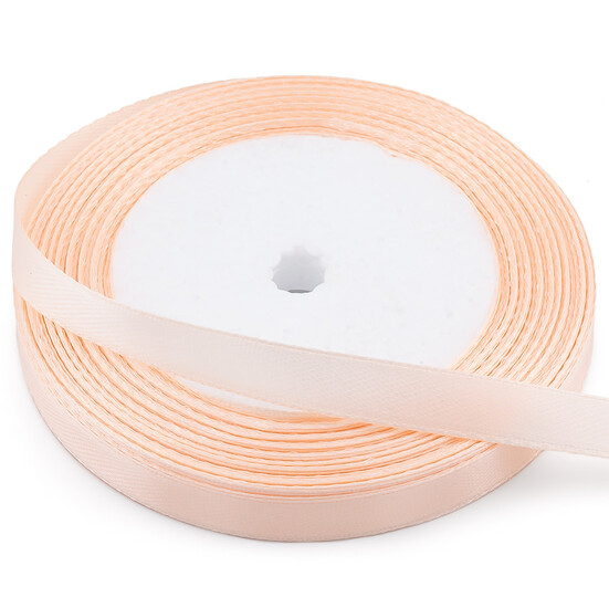 Лента атласная 1 см Персиковый 1 рулон +-23 м