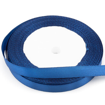 Лента атласная 1 см Синий темный 1 рулон +-23 м