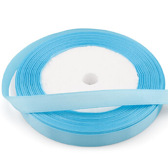 Лента атласная 1 см Небесный 1 рулон +-23 м
