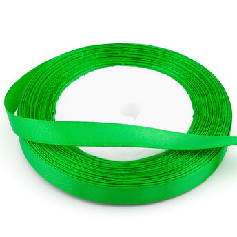 Лента атласная 1 см Зеленый 1 рулон +-23 м