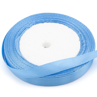 Лента атласная 1 см Синий 1 рулон +-23 м