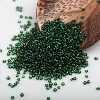Бисер Парчовый 2 мм 50 г Изумрудный