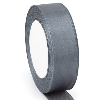 Лента атласная 2,5 см Серый темный 1 рулон +-23 м
