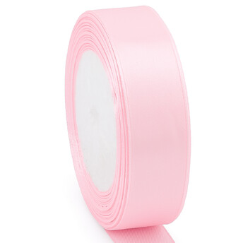 Лента атласная 2,5 см Розовый светлый 1 рулон +-23 м