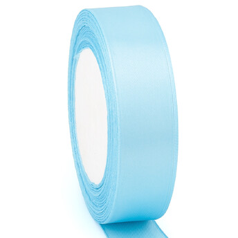 Лента атласная 2,5 см Небесный 1 рулон +-23 м