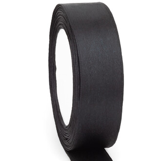 Лента атласная 2,5 см Черный 1 рулон +-23 м