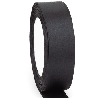Лента атласная 2,5 см Черный 1 рулон +-23 м