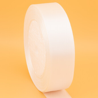 Лента атласная 2,5 см Молочный 1 рулон +-23 м