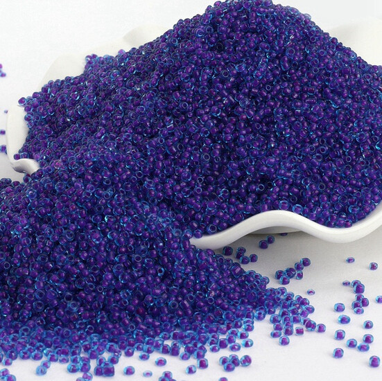Бисер Прокрашенный 2 мм 50 г Синий с розовым