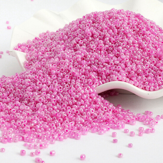 Бисер Блестящий 2 мм 50 г Розовый