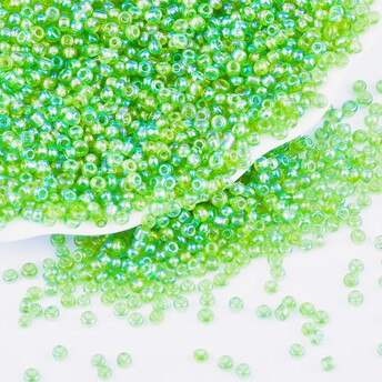 Бисер Бензиновый 2 мм 50 г Лаймовый неон