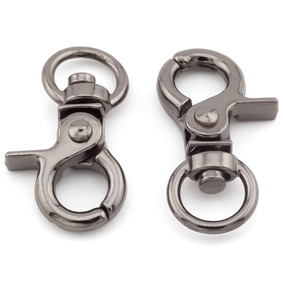 Карабін з язичком 31х17 мм Ø 9 мм 1 шт. Чорний Нікель