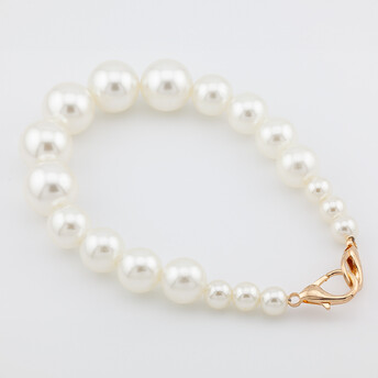 Ручка жемчужная для сумки 32х2 см карабин 24 мм 1 шт. Золотистый