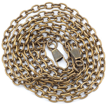 Цепочка с карабинами ручка для сумки 5,5х8 мм длина 120 см 1 шт. Бронзовый