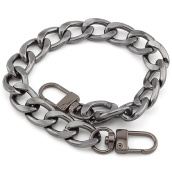 Цепочка с карабинами ручка для сумки 13,5х3,4 мм длина 30 см 1 шт. Черный Никель