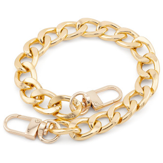 Цепочка с карабинами ручка для сумки 13,5х3,4 мм длина 30 см 1 шт. Золотистый