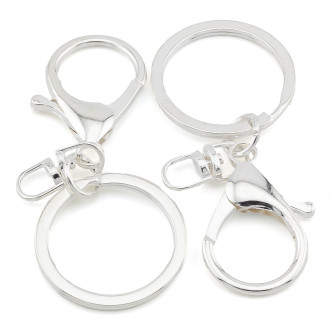 Карабин с кольцом основа для брелка 1 шт. карабин 20 мм кольцо 30 мм длина 67 ммцвет Серебро