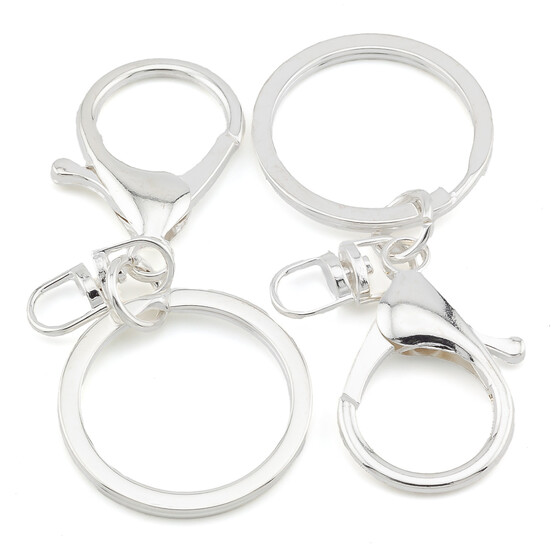 Карабин с кольцом основа для брелка 1 шт. карабин 20 мм кольцо 30 мм длина 67 ммцвет Серебро