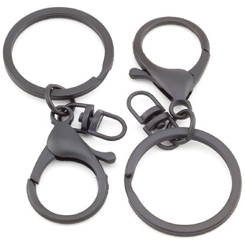 Карабин с кольцом основа для брелка 1 шт. карабин 20 мм кольцо 30 мм длина 67 мм Черный