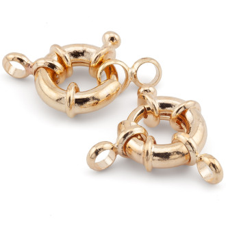 Карабин шпрингель штурвал медный 11х15 мм Золотистый 1 шт.