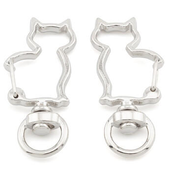 Карабин в форме Кота 19х41х3 мм 1 шт. Платина