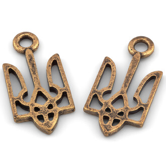 Подвеска Герб латунированный 19х9 мм 1 шт. Бронза