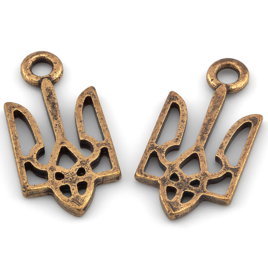 Подвеска Герб латунированный 19х9 мм 1 шт. Бронза